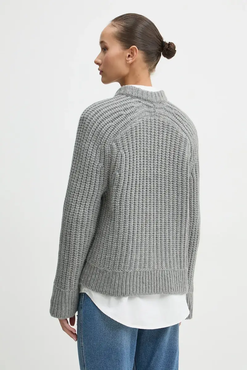 maglione in lana Grigio miniatura 3