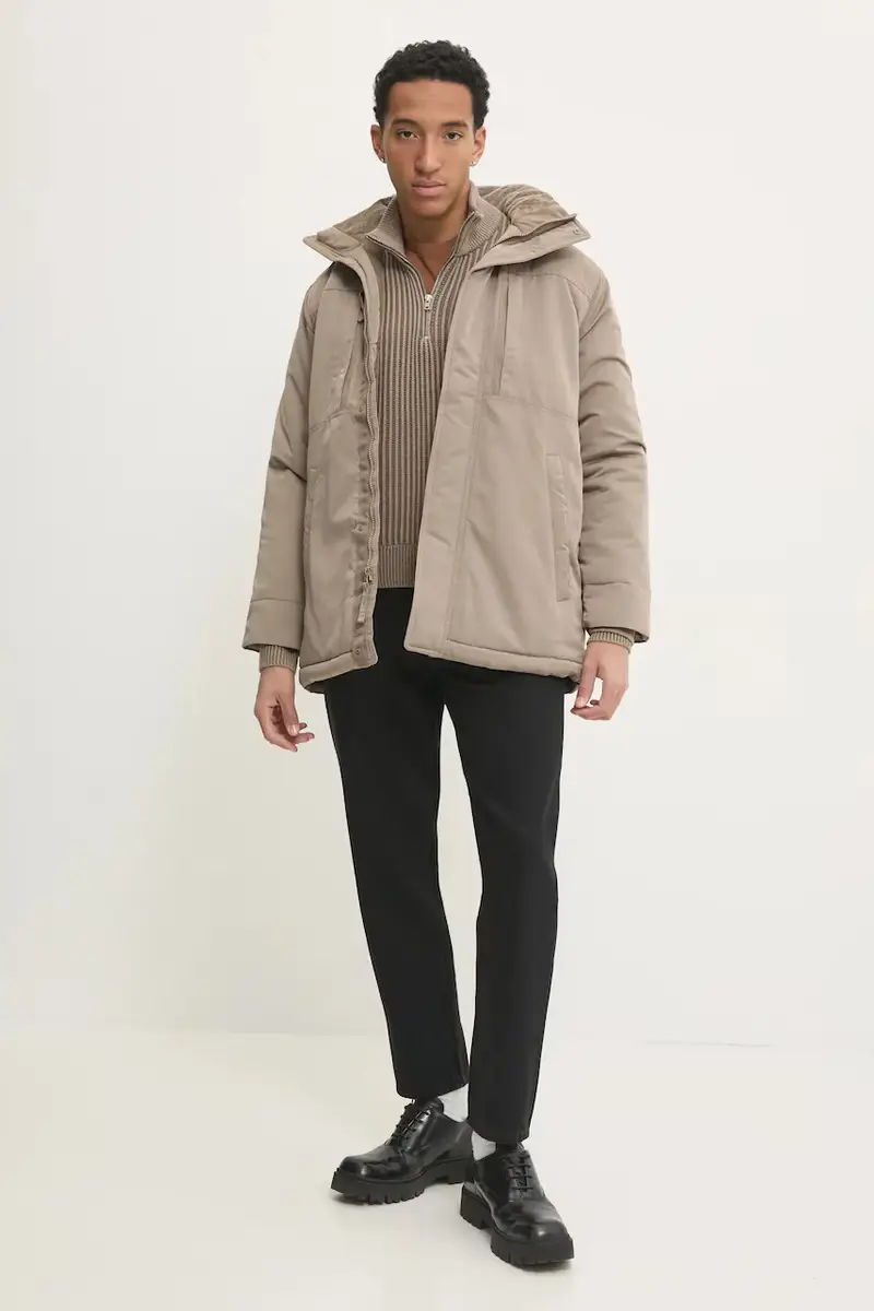 maglione uomo colore beige KI120-4181 Marrone miniatura 2