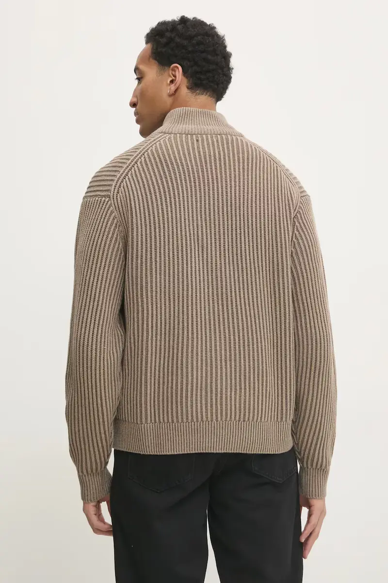 maglione uomo colore beige KI120-4181 Marrone miniatura 3