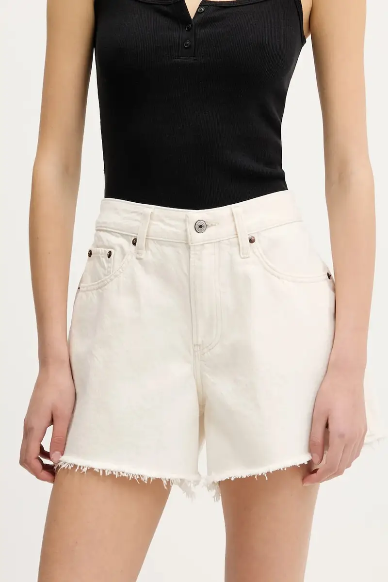 pantaloncini di jeans colore beige KI149-5205