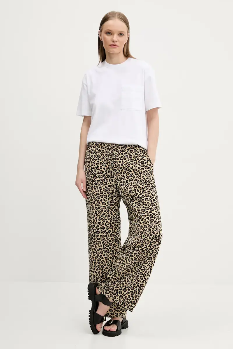 pantaloni donna colore beige KI156-4873 miniatura 2