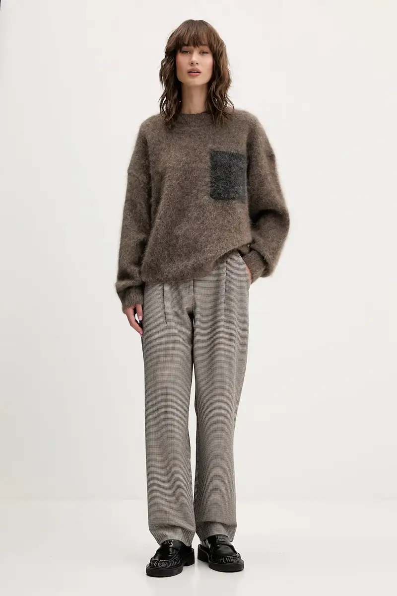 pantaloni donna colore marrone KI156-5414-407 miniatura 2