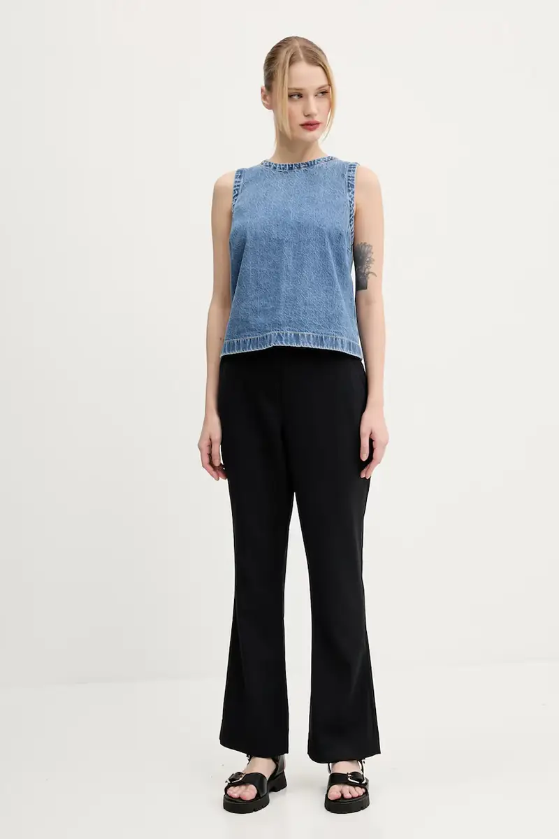 pantaloni donna colore nero KI156-5077 miniatura 2