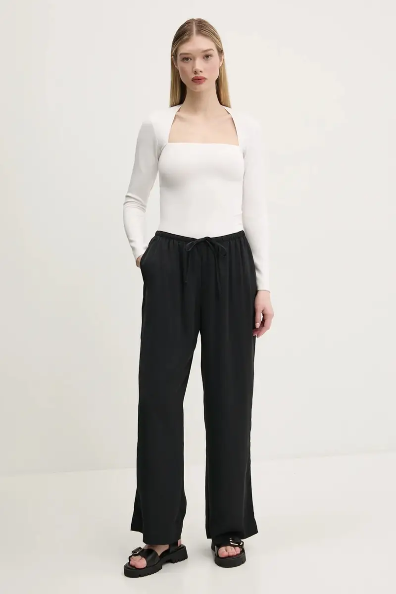 pantaloni donna colore nero KI156-5147 miniatura 2