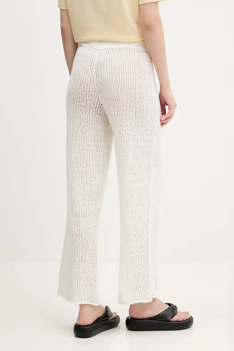 pantaloni in cotone donna colore beige KI111-5033 miniatura 2