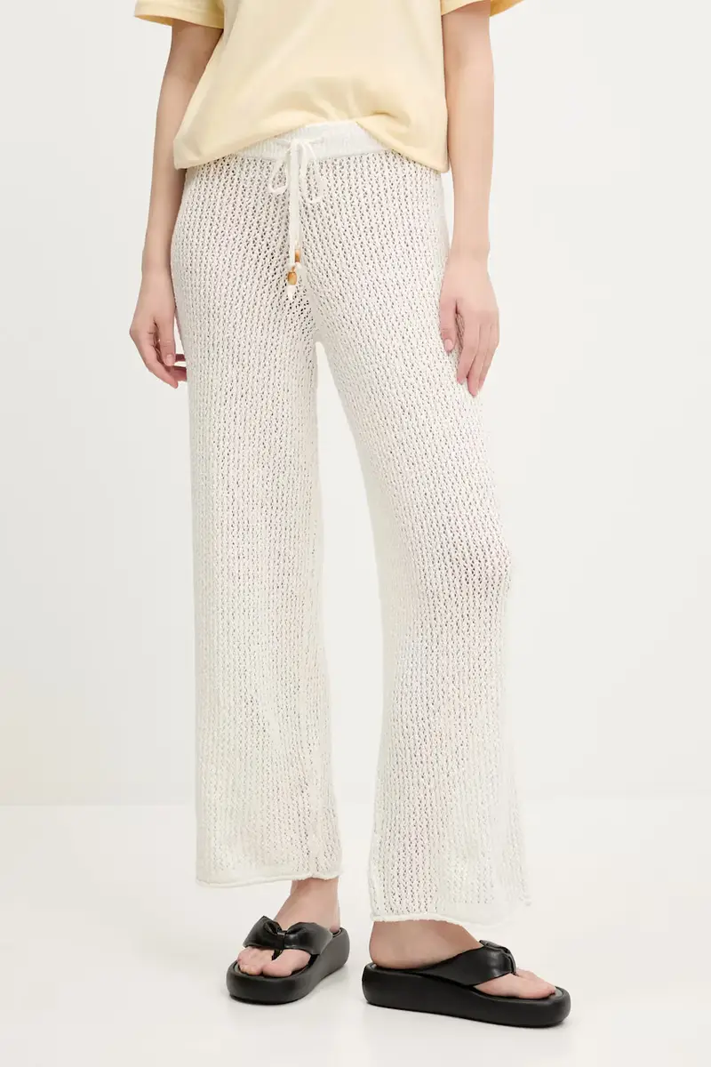 pantaloni in cotone donna colore beige KI111-5033