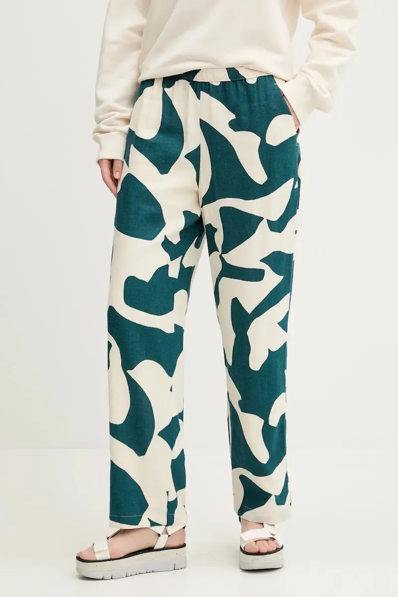 pantaloni in lino donna colore beige KI156-5135