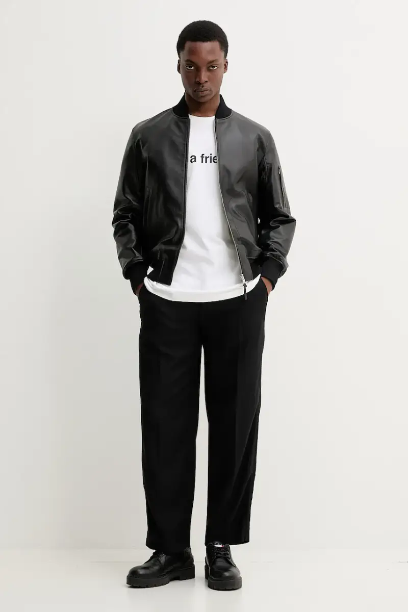 pantaloni in lino misto uomo colore nero KI130-5016 miniatura 2