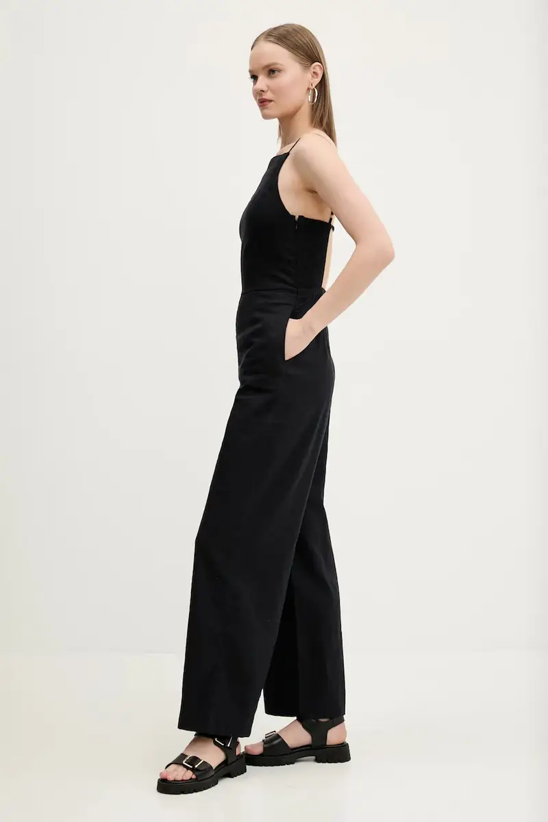 tuta di lino colore nero KI159-5546 miniatura 2