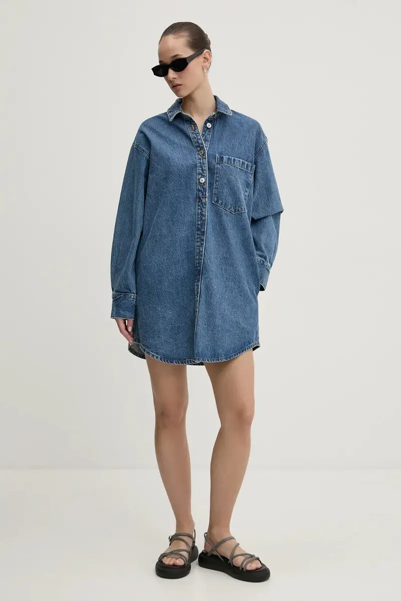 vestito di jeans colore blu KI159-5496 miniatura 2