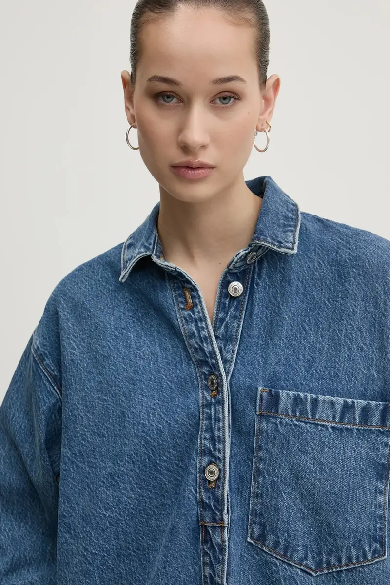 vestito di jeans colore blu KI159-5496 miniatura 4