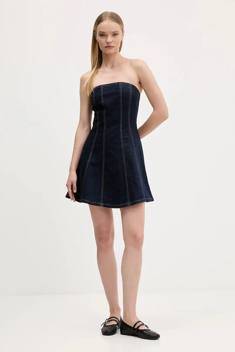 vestito di jeans colore blu KI159-6084-276 miniatura 2