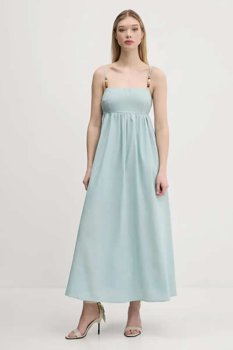 vestito di lino colore turchese KI159-5549