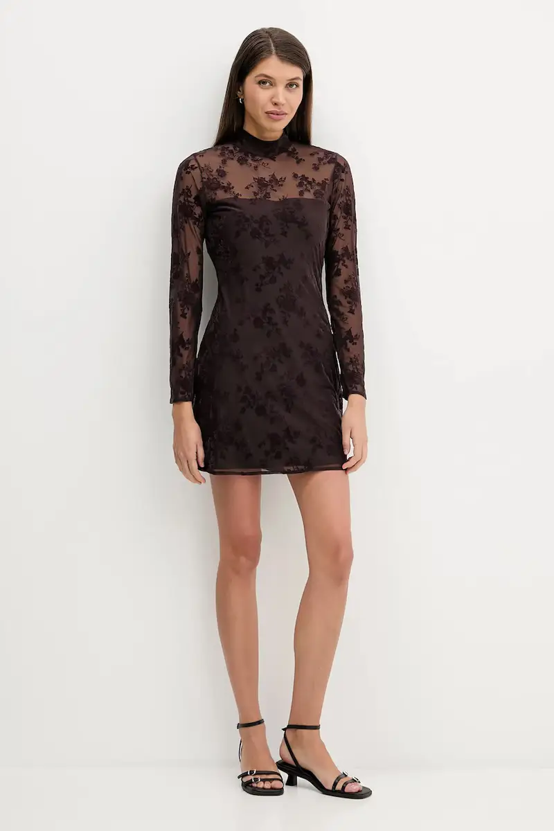 Abercrombie&Fitch Vestito marrone con maniche lunghe miniatura 2