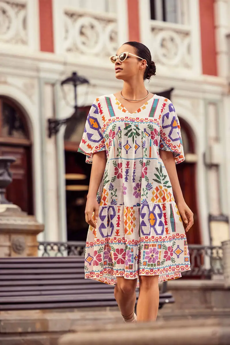 ABITO A MANICHE CORTE SIBILLA | Colore: Multi | Taglia: XL