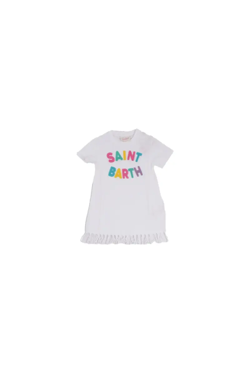 Abito Bambina MC2 SAINT BARTH White Abbey terry multic patch