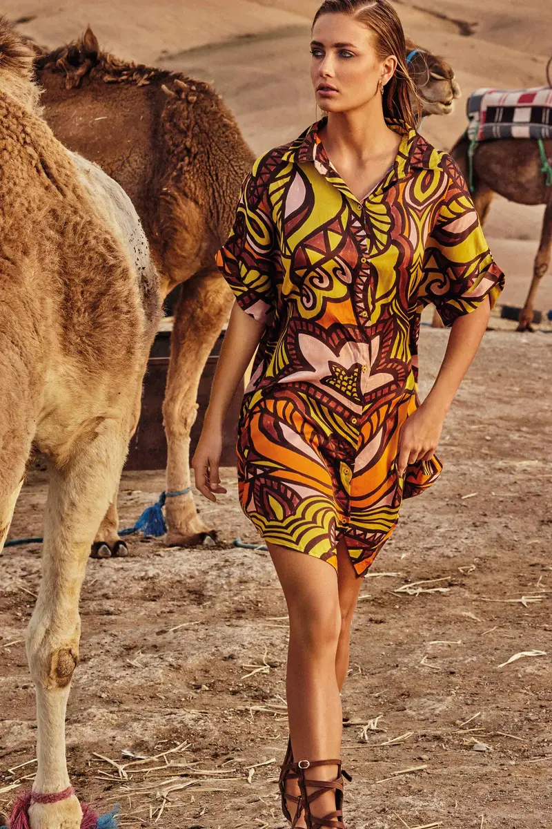 ABITO CAMICIA FLORA LIME | Colore: Multi | Taglia: XL