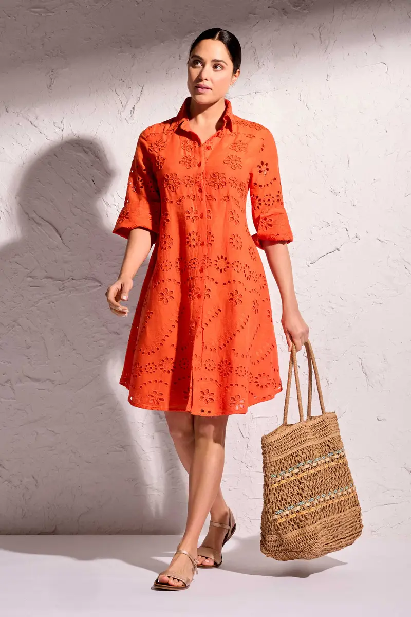ABITO CAMICIA IN PIZZO SANGALLO CLORI | Colore: Arancio | Taglia: XL