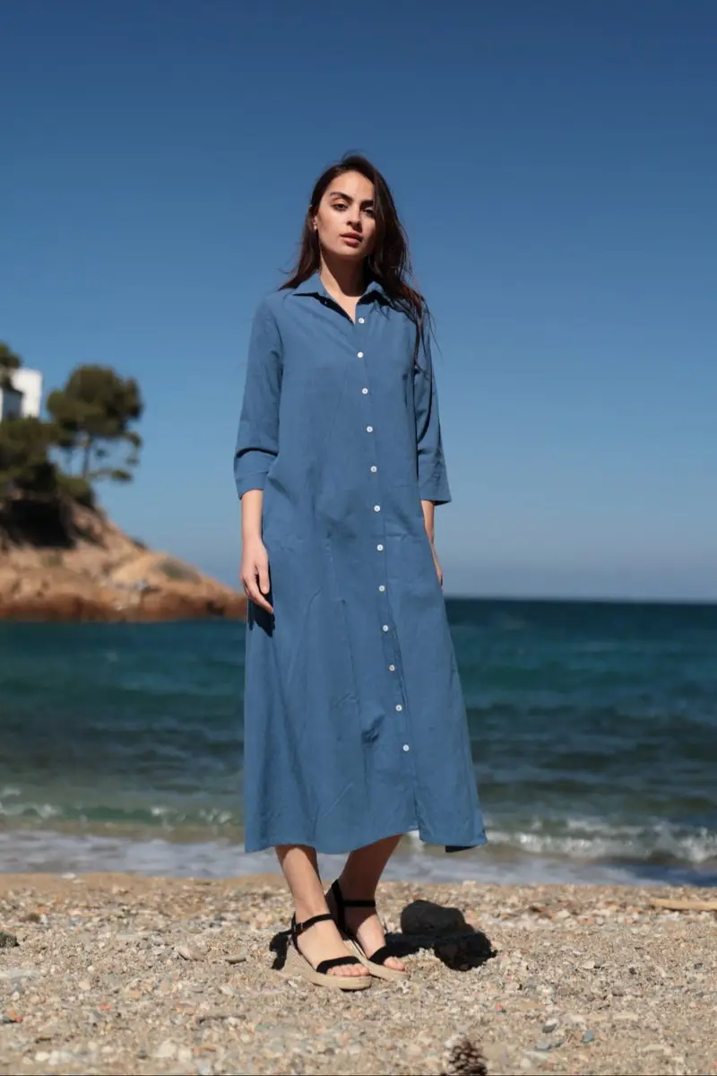 ABITO CAMICIA LUNGO | Colore: Blu | Taglia: L