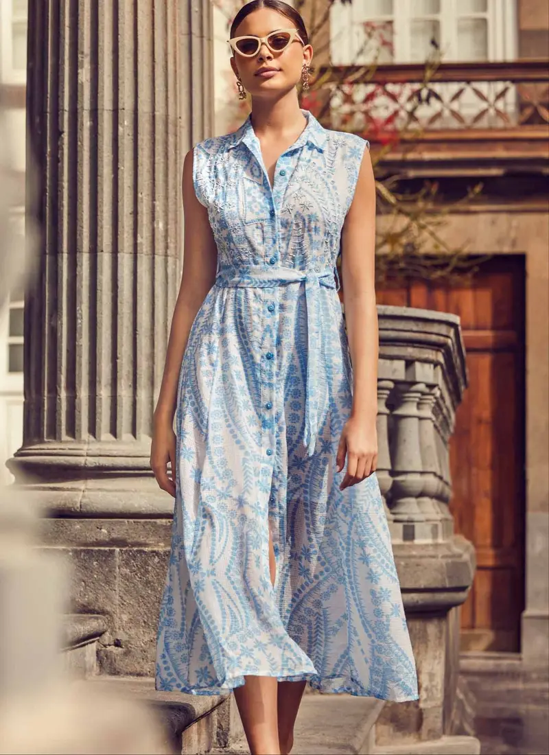 ABITO CAMICIA LUNGO SMANICATO AMABEL | Colore: Light Blu | Taglia: S