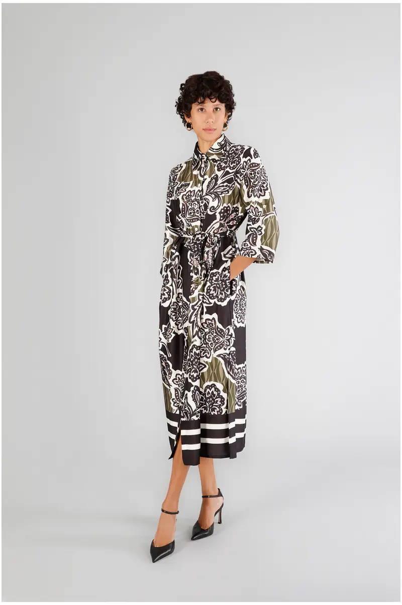 abito chemisier stampato fiore multinero m