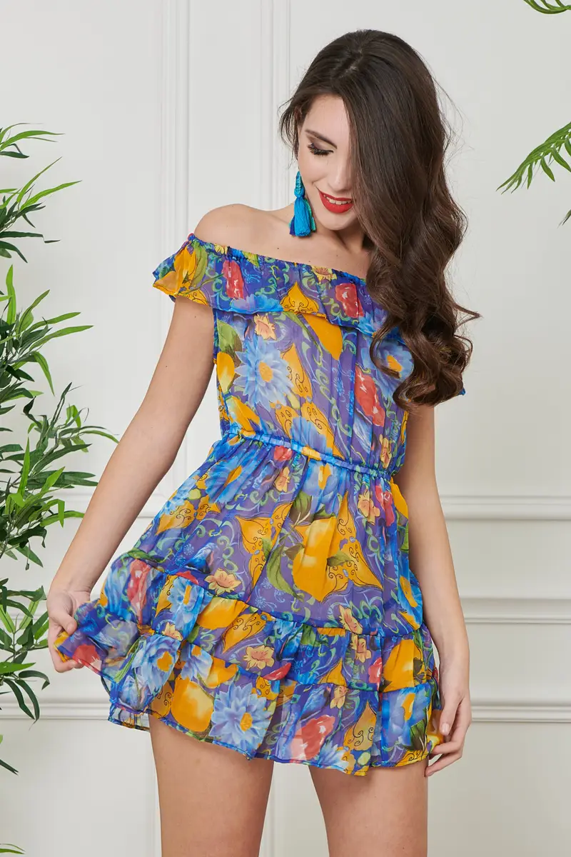 ABITO CHIFFON BARCA | Colore: Ninfea | Taglia: S/M