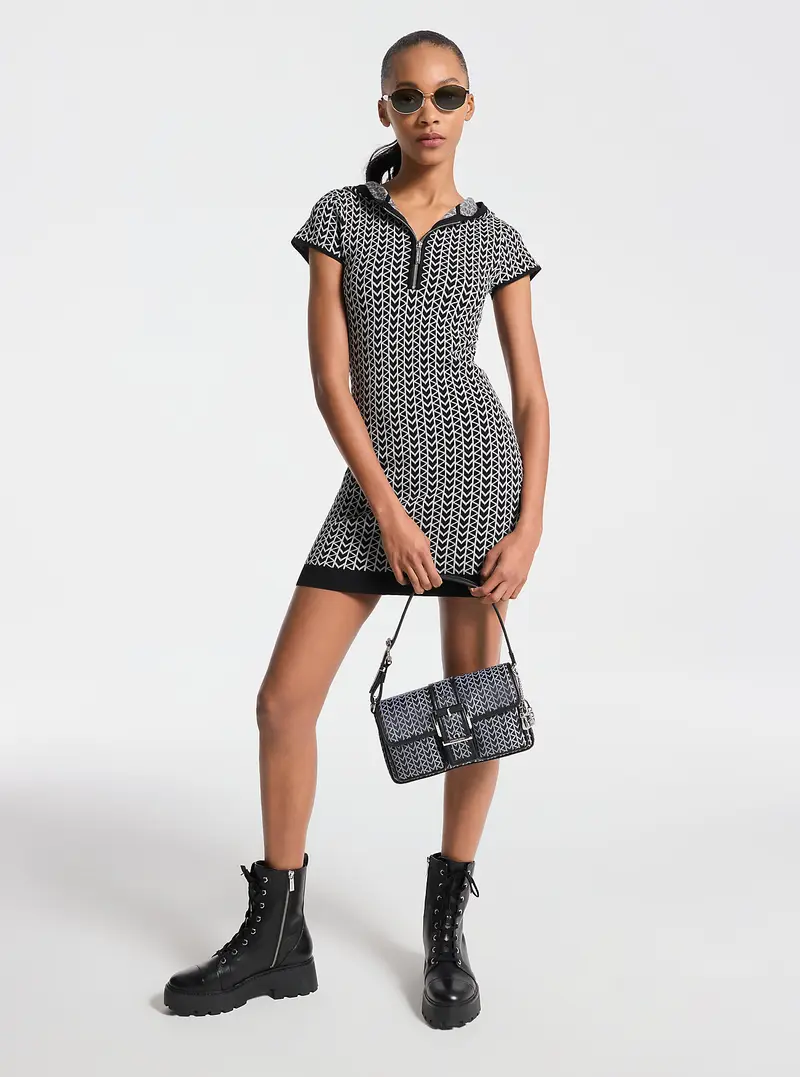 Abito con cappuccio e logo jacquard MK2000 - Michael Kors