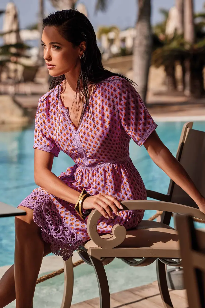 ABITO CON DETTAGLI IN PIZZO CHIARA | Colore: Multi | Taglia: M