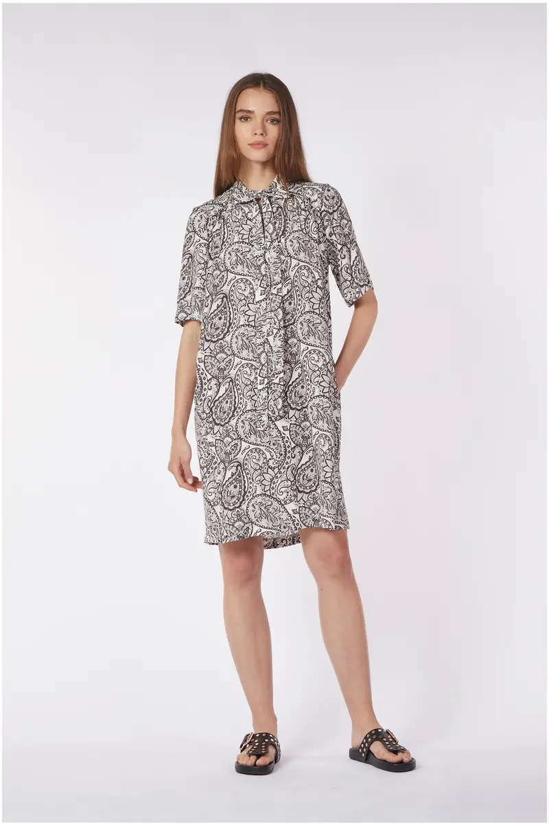 abito con fusciacca al collo cachemire espresso