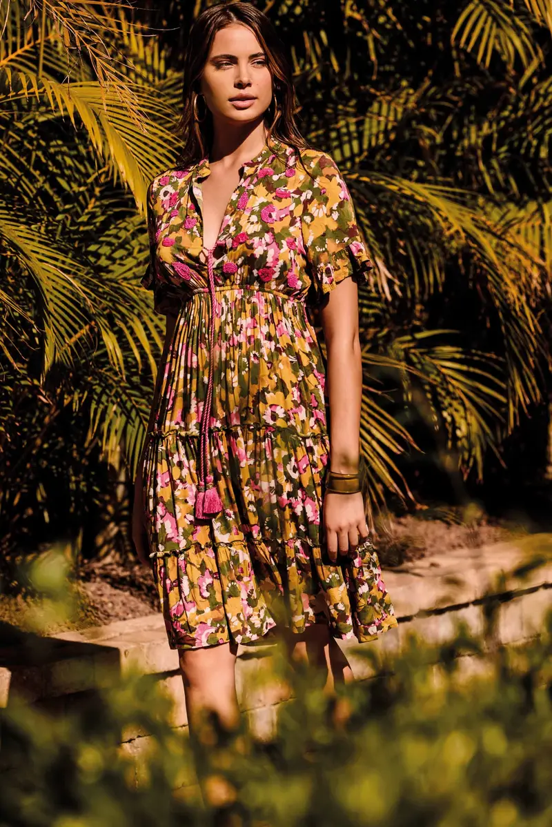 ABITO CON GONNA A BALZE EMILY | Colore: Multi | Taglia: M