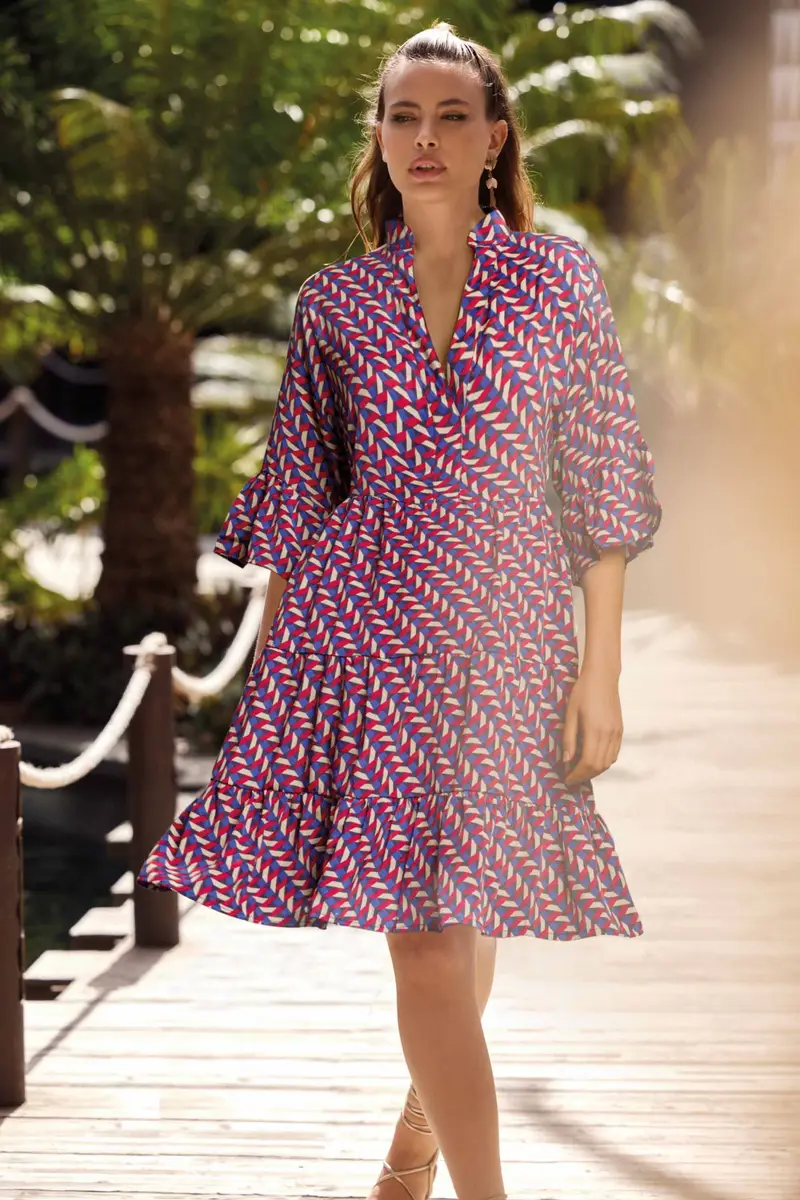 ABITO CON GONNA A BALZE SERENA | Colore: Multi | Taglia: M