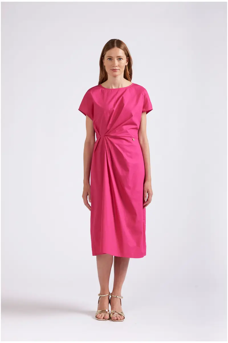 abito con pieghe a drappeggio fuxia xs
