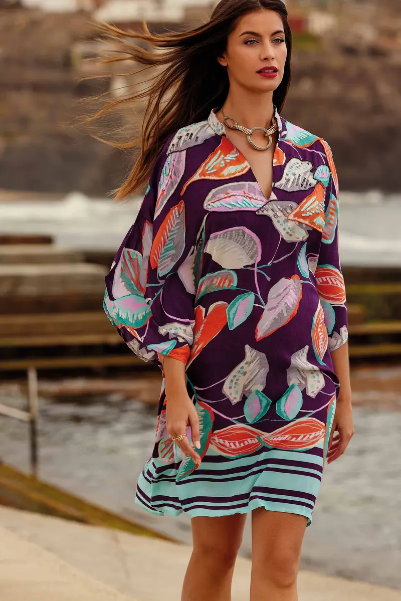 ABITO CON SCOLLO A V DAISY | Colore: Viola | Taglia: M