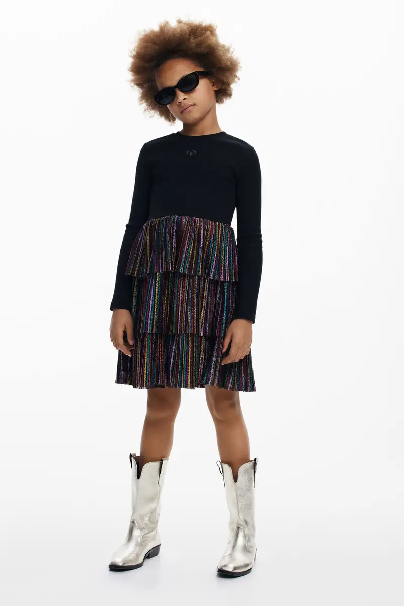 Abito con volant in lurex