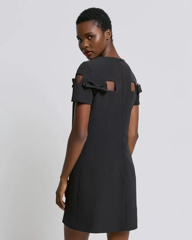 Abito Cort con Fiocchi Nero miniatura 3