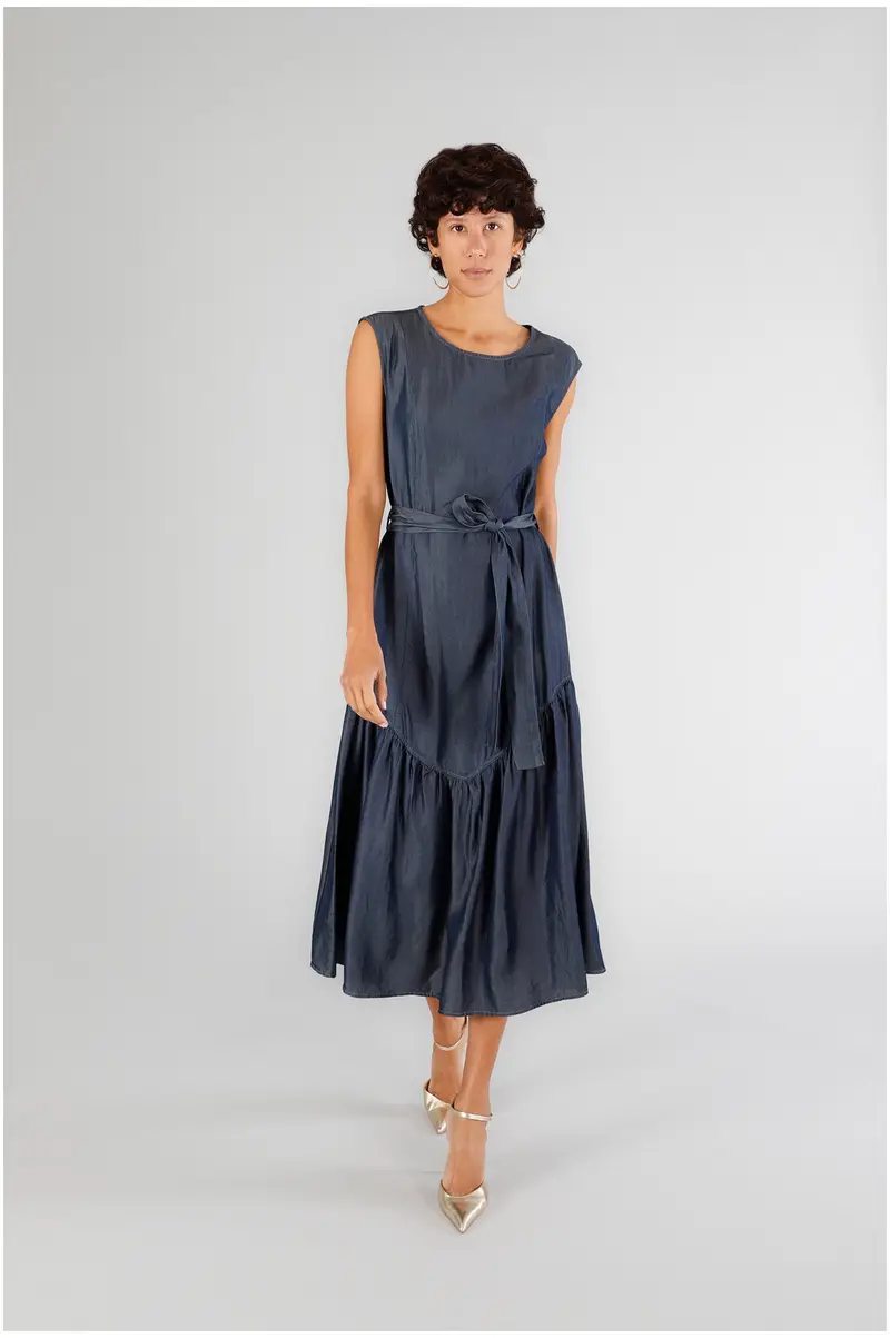 abito in tencel denim indaco