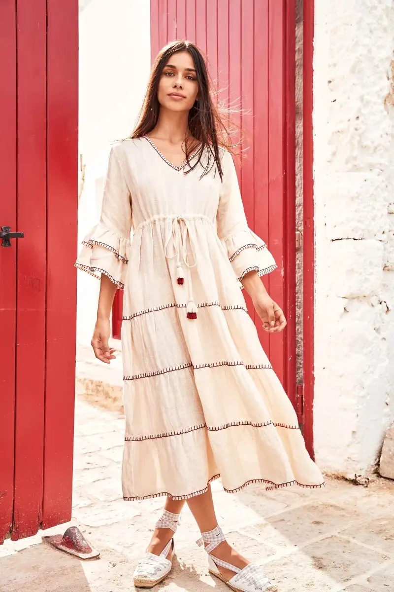 ABITO LINO WENDY | Colore: Beige | Taglia: S