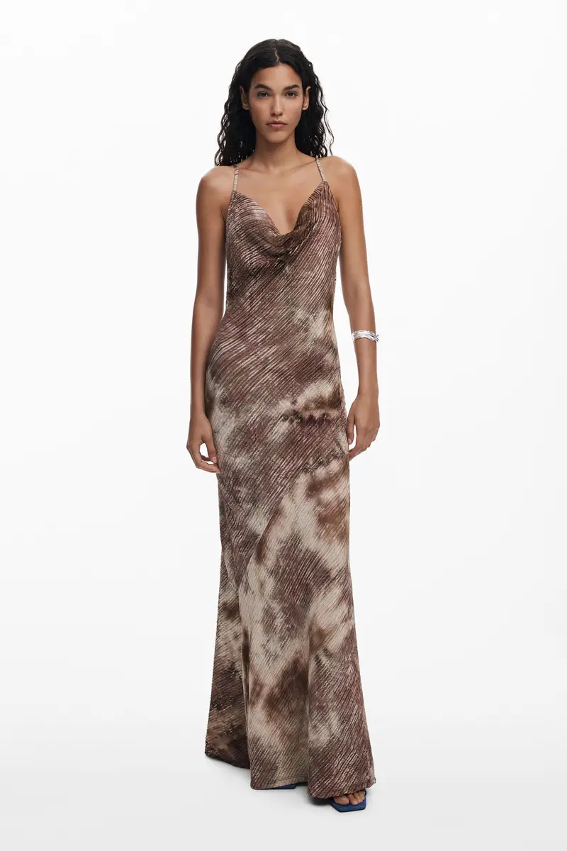 Abito lungo a spalline sfumato