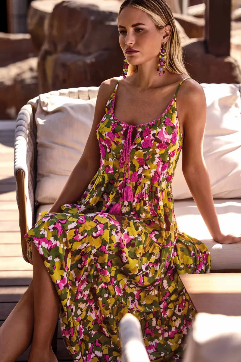 ABITO LUNGO CON SPALLINE EMILY | Colore: Multi | Taglia: L