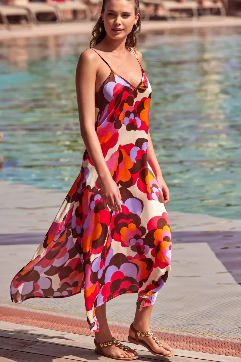 ABITO LUNGO CON SPALLINE GEMMA | Colore: Multi | Taglia: One size