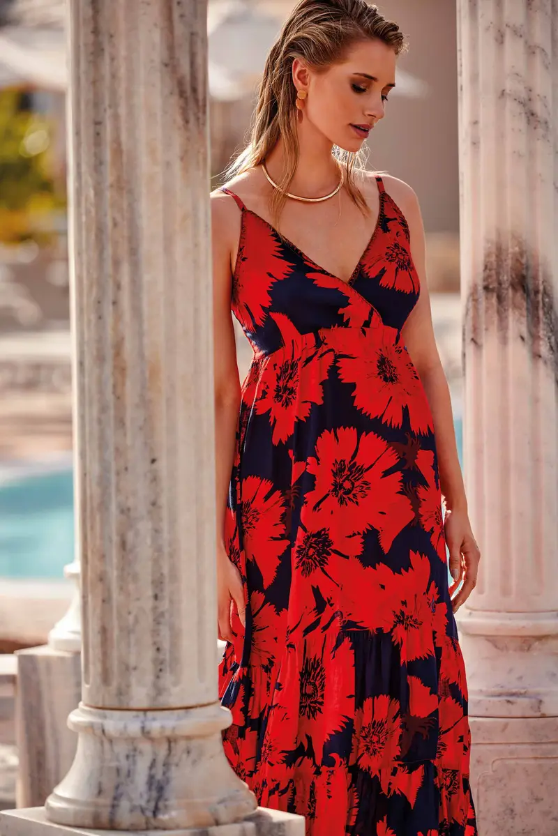 ABITO LUNGO CON SPALLINE ROXANA | Colore: Multi | Taglia: L