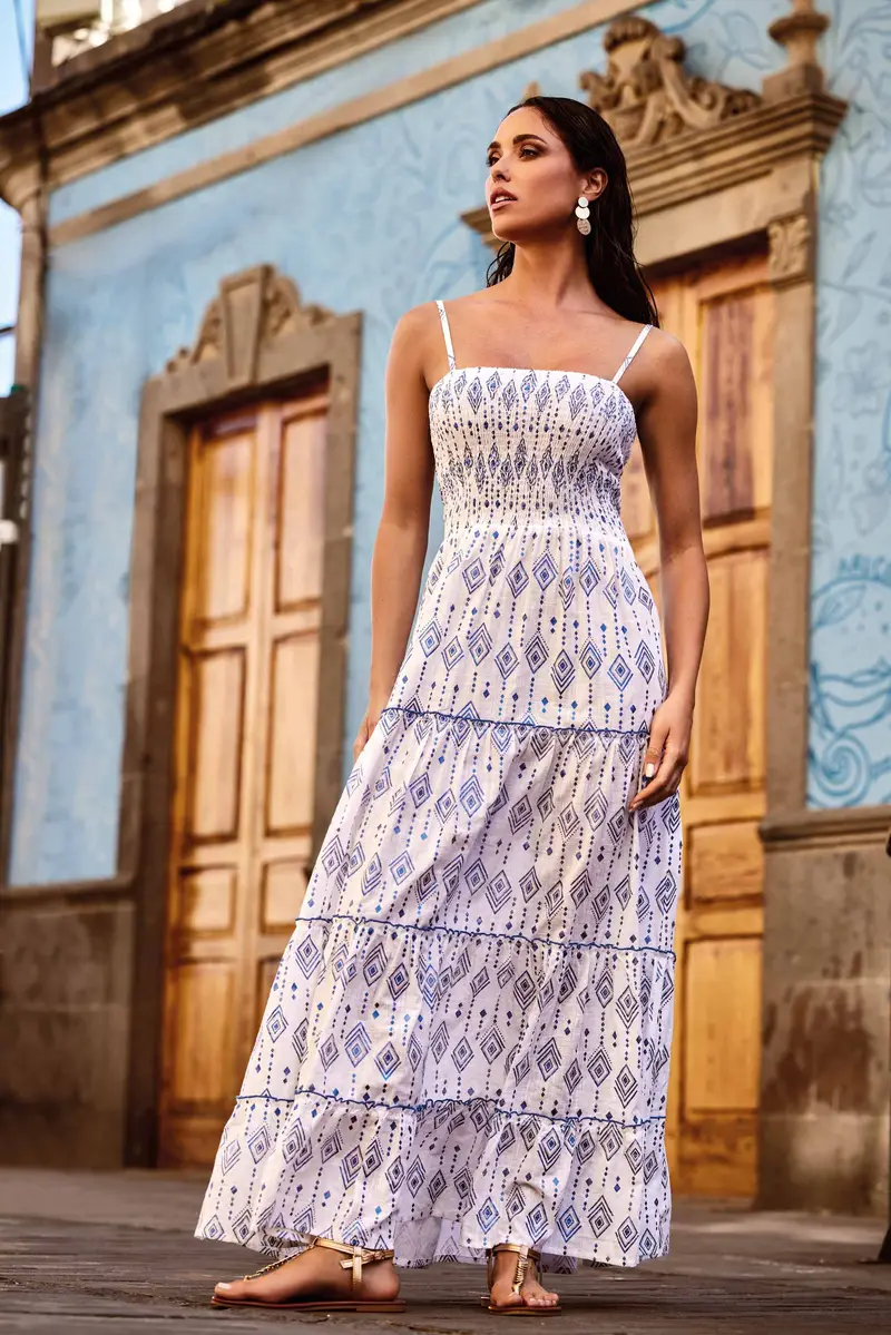 ABITO LUNGO CON SPALLINE SYROS | Colore: Multi | Taglia: S