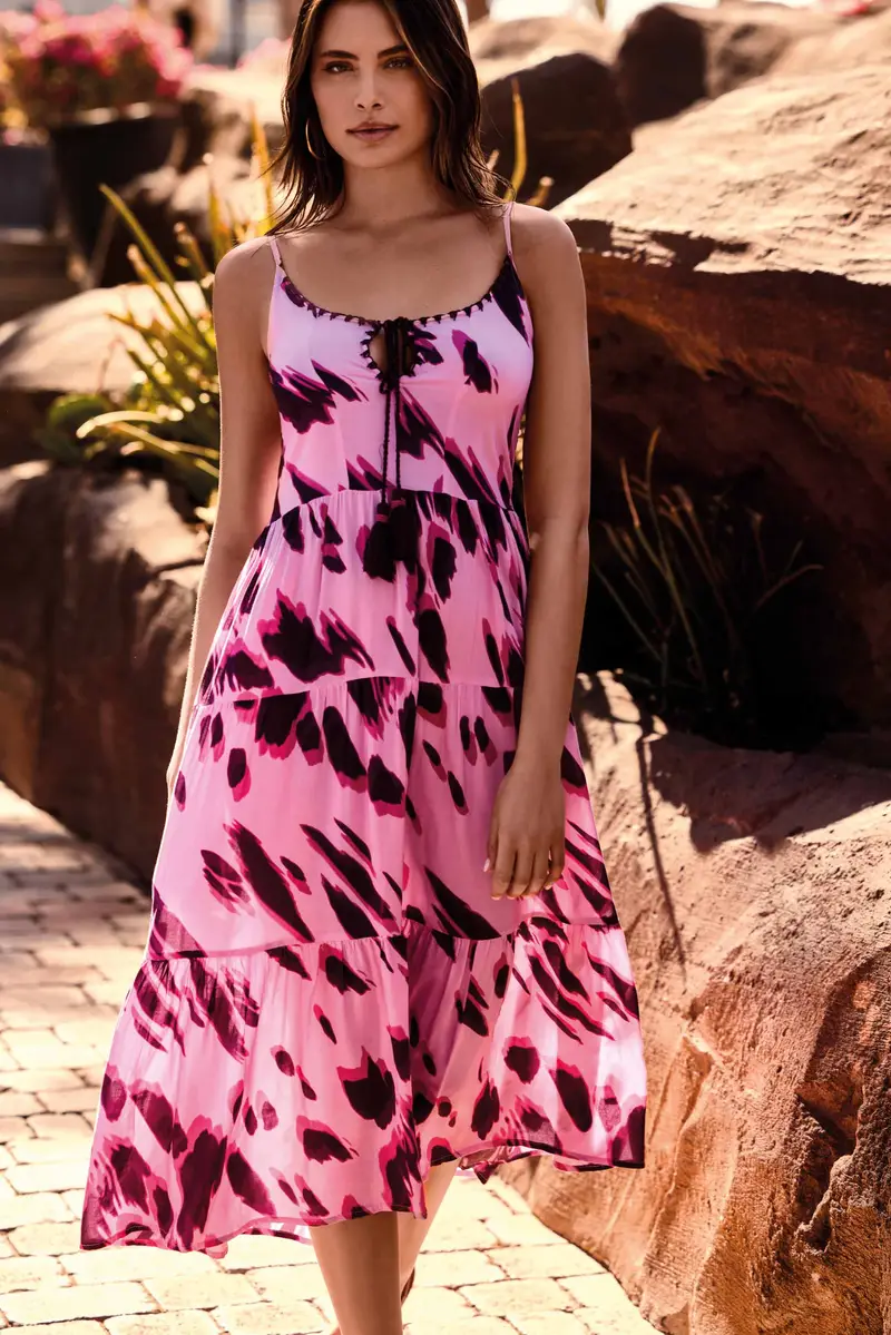 ABITO LUNGO CON SPALLINE ZOE | Colore: Rosa | Taglia: XL