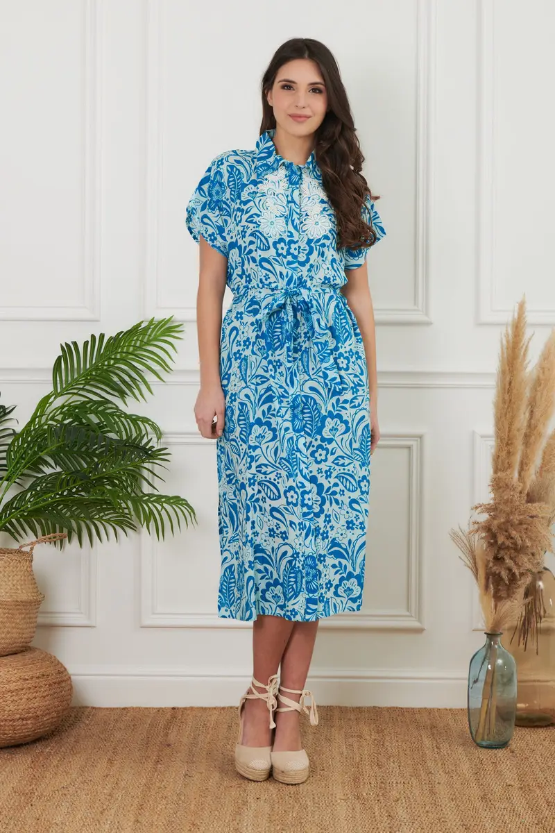 ABITO LUNGO FANTASIA MAYA | Colore: Azzurro | Taglia: One size