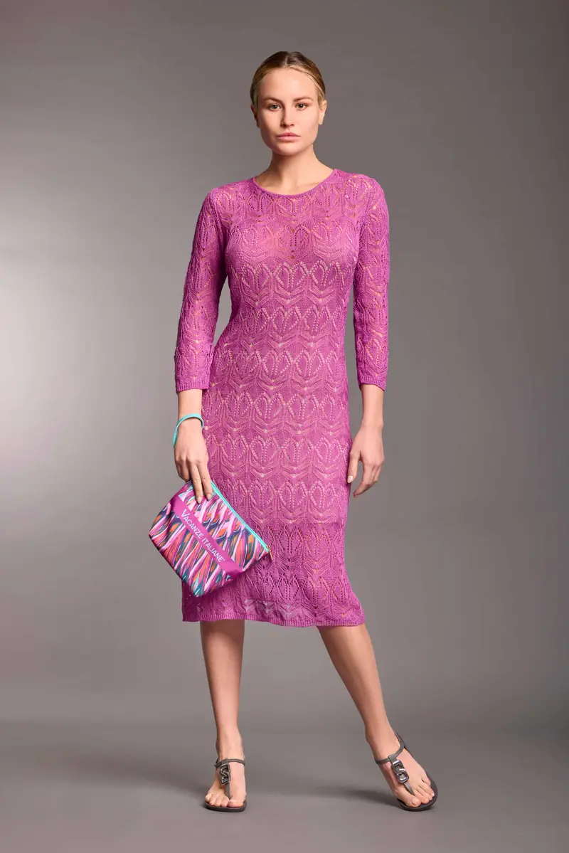 ABITO LUNGO IN PIZZO SOL | Colore: Viola | Taglia: M