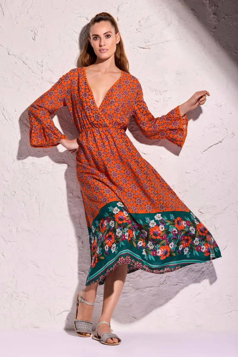 ABITO LUNGO ISLA MUJERS | Colore: Arancio | Taglia: M