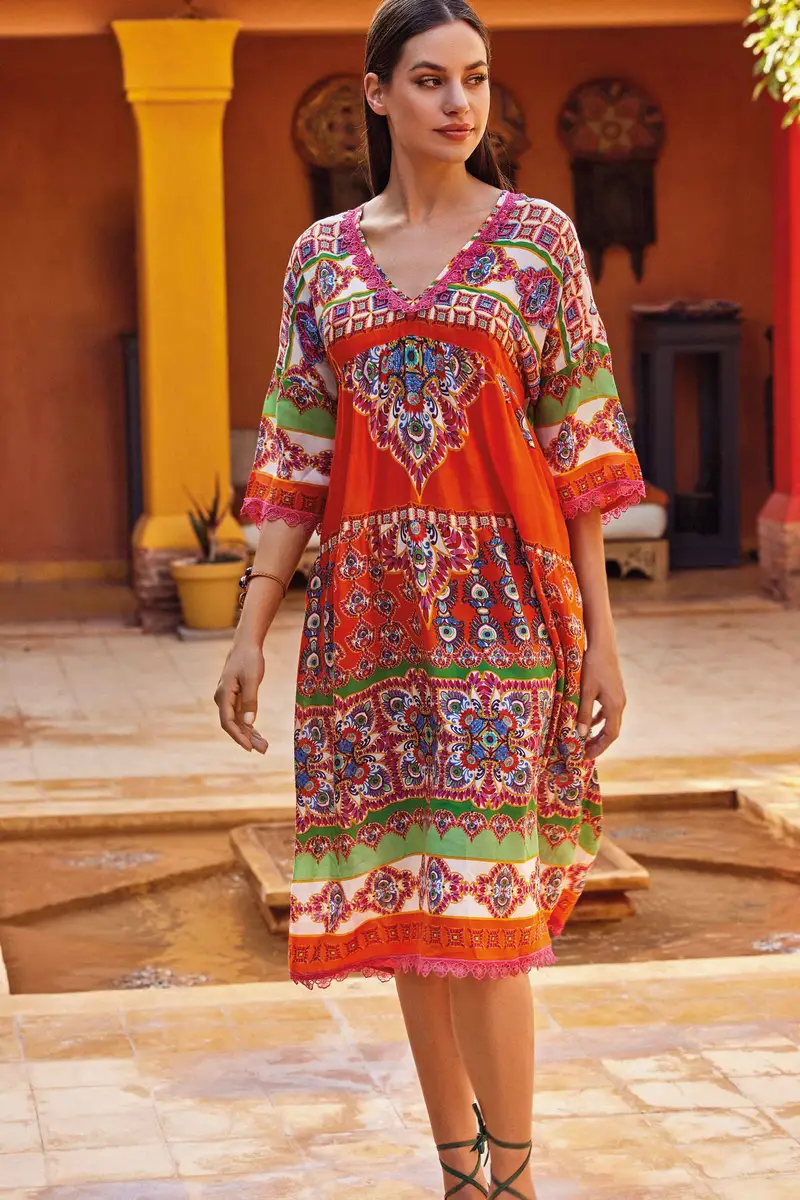 ABITO LUNGO PAVONE | Colore: Multi | Taglia: XL