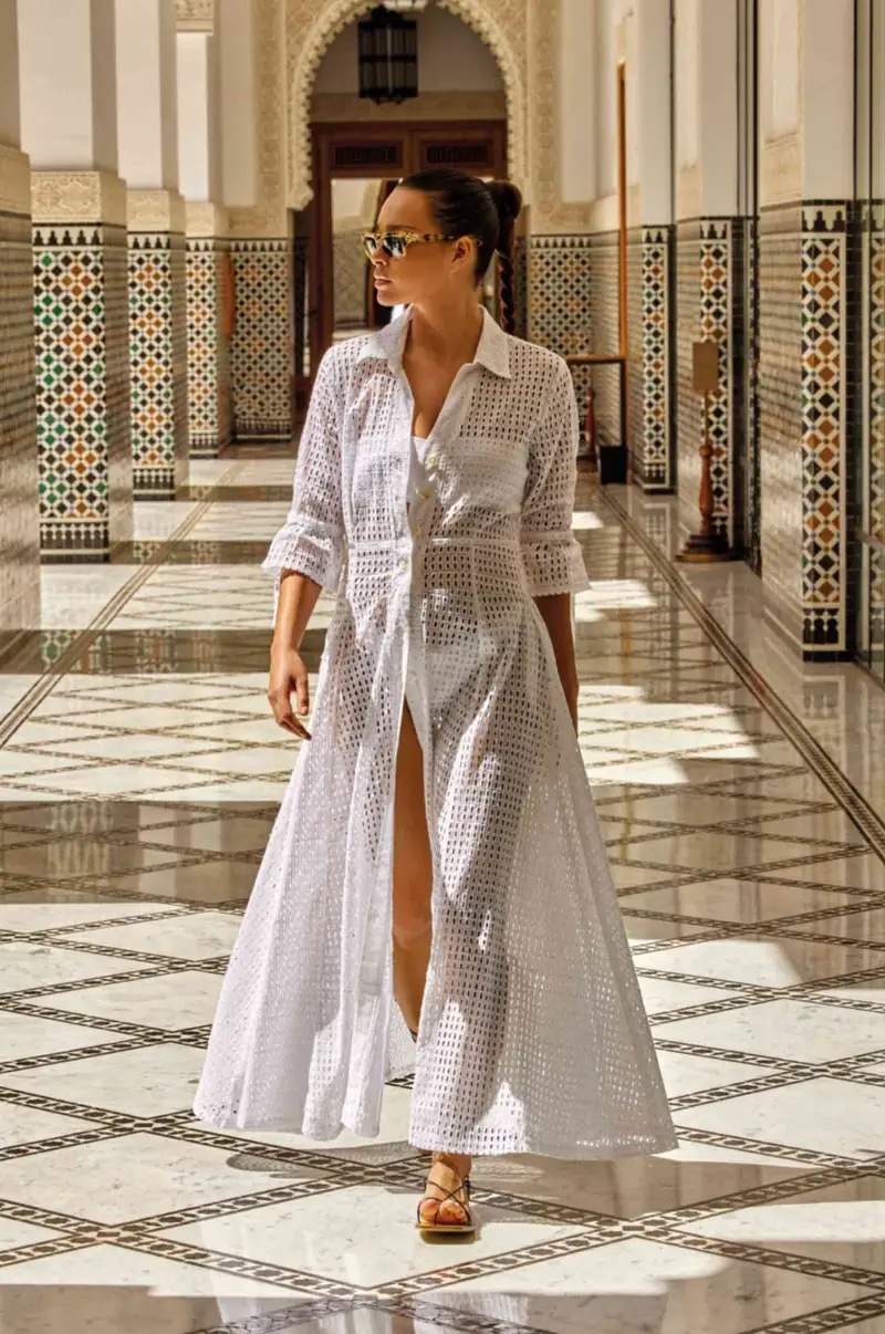 ABITO LUNGO PIZZO CAMILLA | Colore: Bianco | Taglia: S