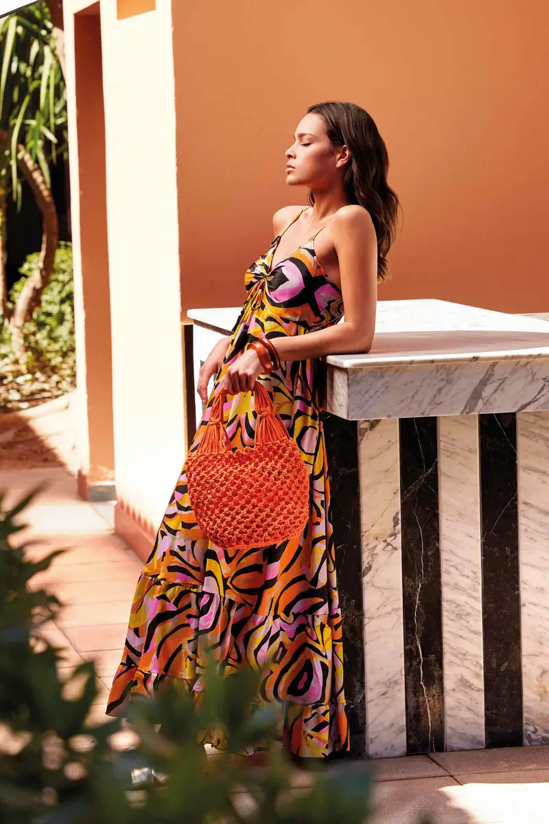 ABITO LUNGO ZEBRATO COLORATO | Colore: Multi | Taglia: S