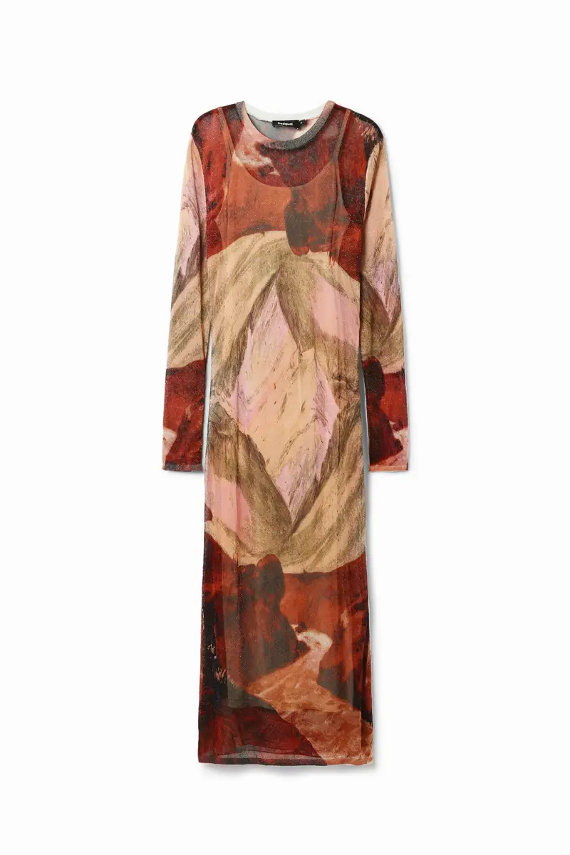 Abito midi maglia paesaggi